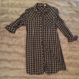 BDG navy/white flannel tunic dress